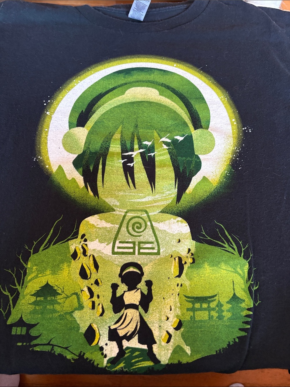 Green Avatar Earthscape Print T-Shirt